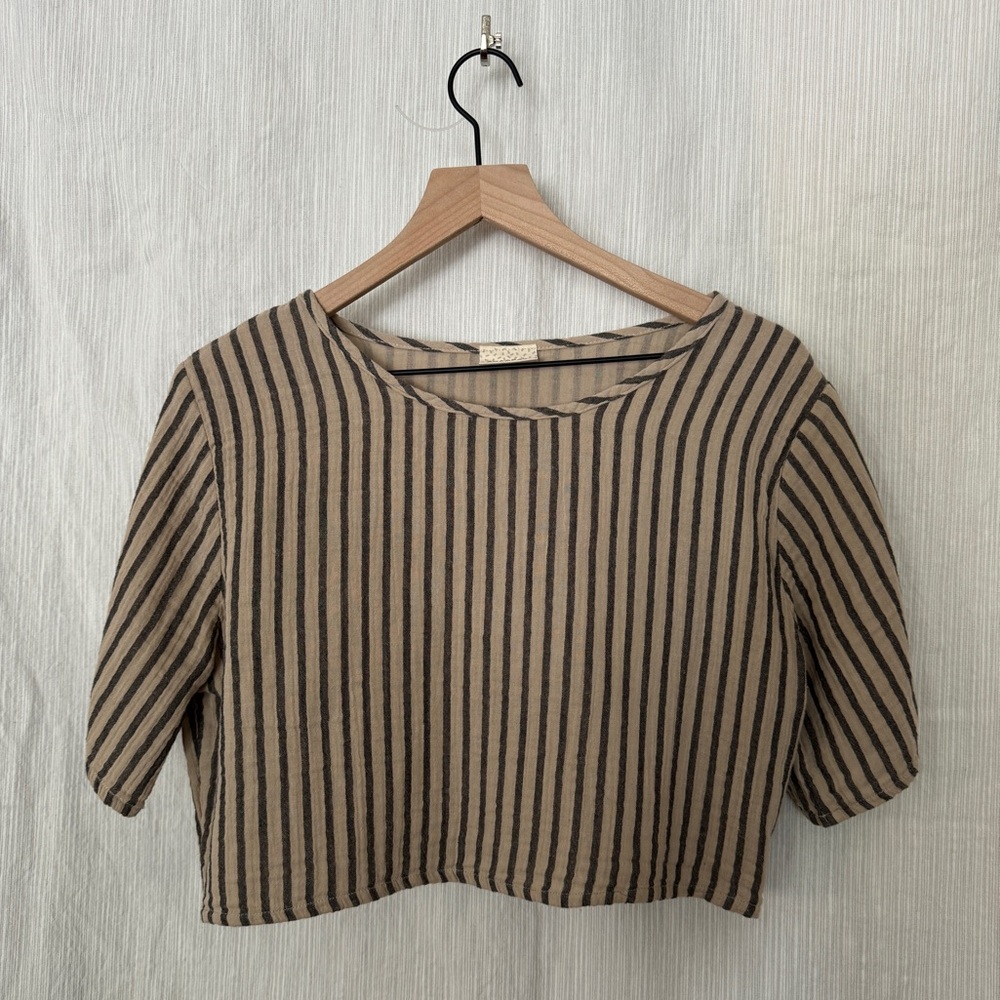 Curator SF Hanna Tee in Oat/Black Stripe